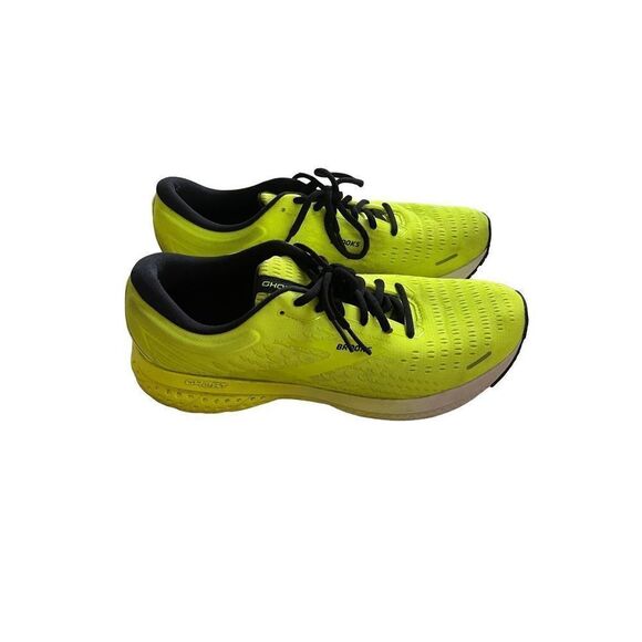 Brooks Ghost Mens Neon Green Lace Up Road Sneakers Athletic Running Shoes 11.5 - Picture 3 of 12